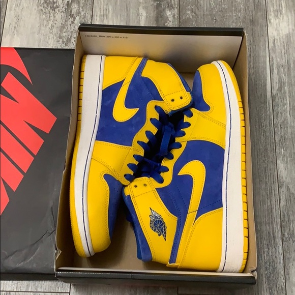 ❌SOLD🚫Air Jordan 1 Retro high OG BG yellow/blue - Picture 4 of 9